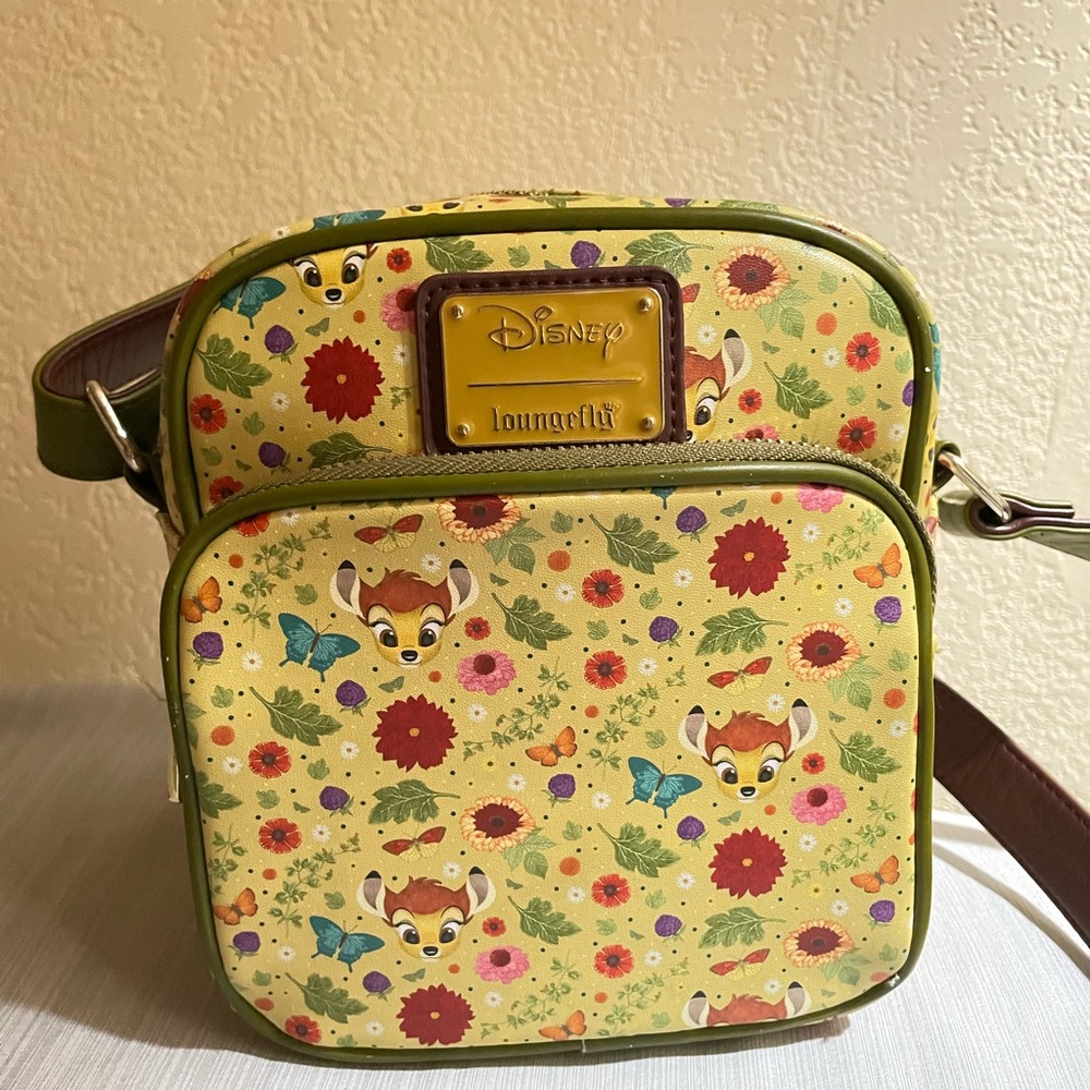 Loungefly Bambi Floral Green Crossbody Bag